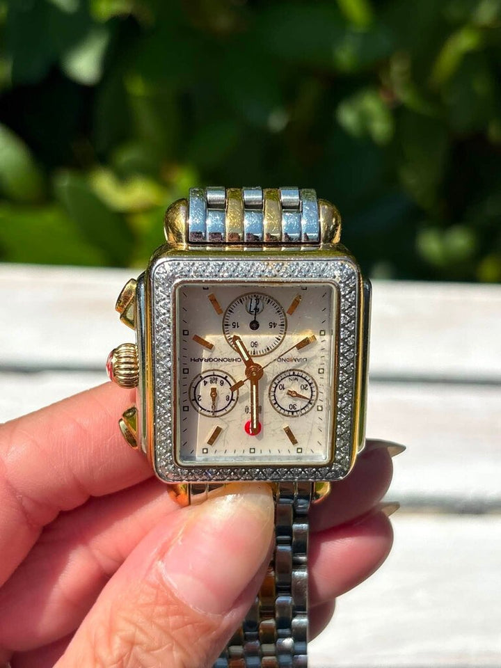 Michele Two-Tone Signature Deco Watch (Retails for $2,995)