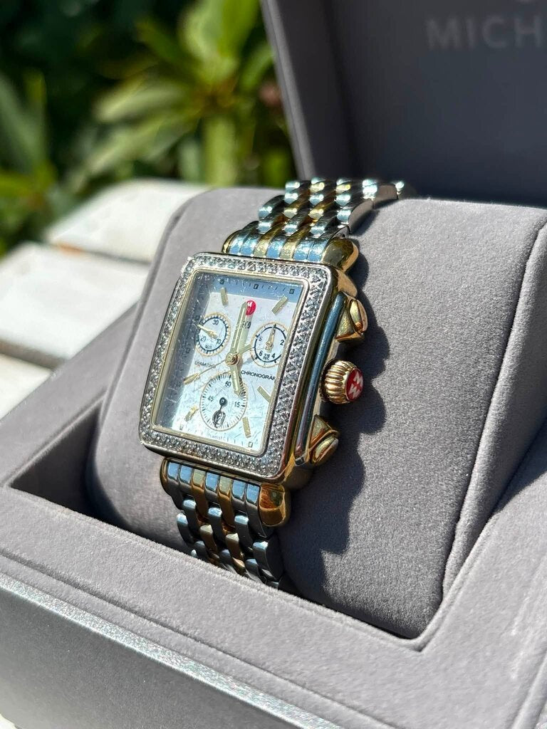 Michele Two-Tone Signature Deco Watch (Retails for $2,995)