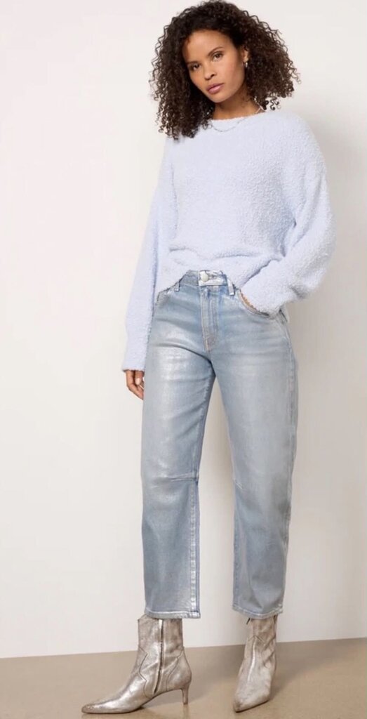 Kut From The Kloth Ashley High Rise Silver Foil Slouchy Barrel Jeans NWT - Size 2