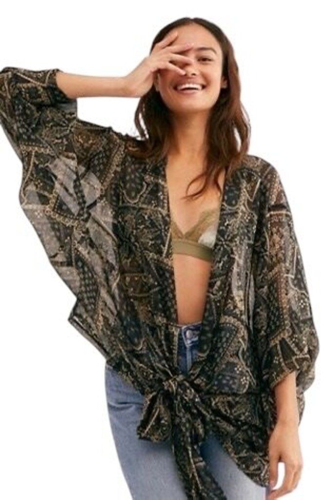 Free People Golden Hour Front Tie Top- One Size