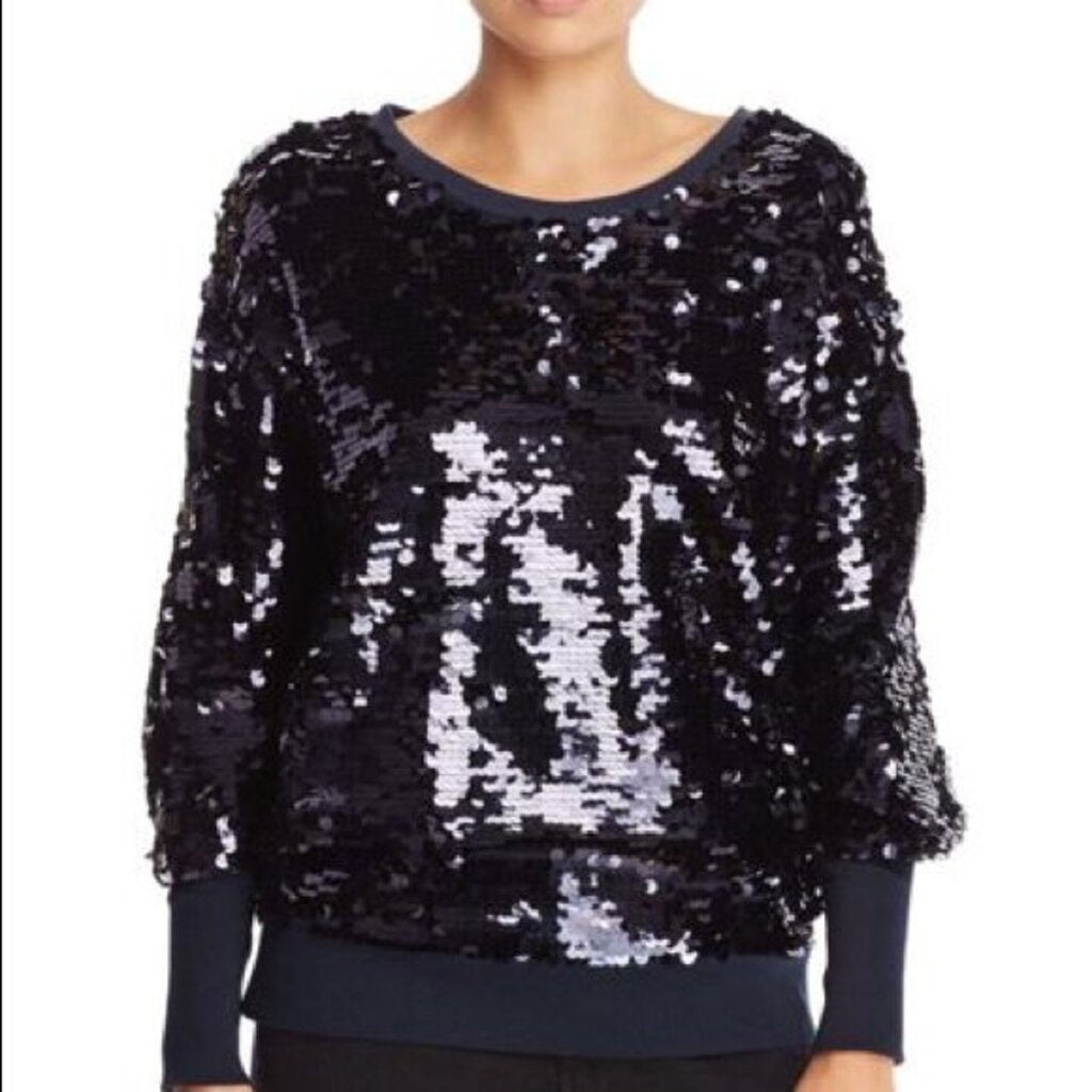 Joie Sequin Sweater In Blue - Size Large