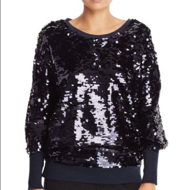 Joie Sequin Sweater In Blue - Size Large