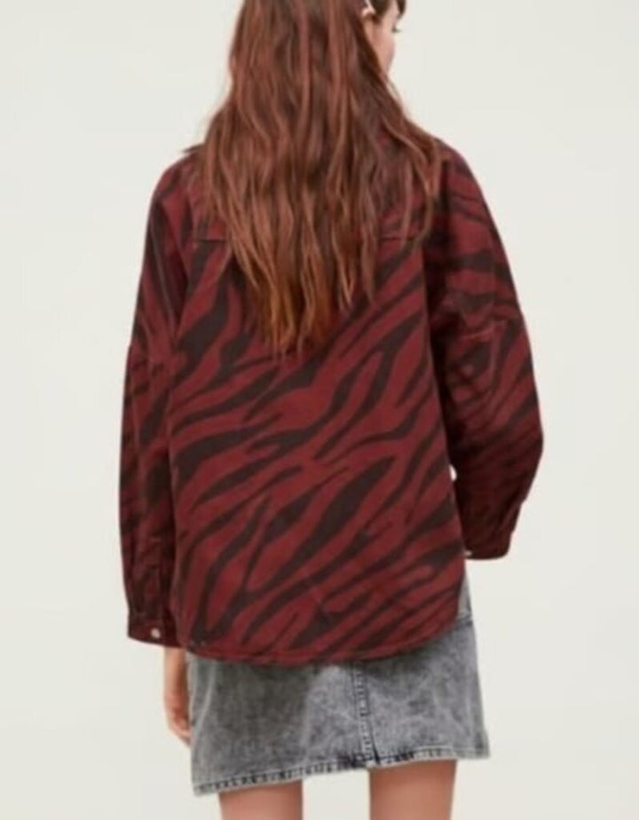 Zara Mod Zebra Print Cropped Jacket - Size Medium