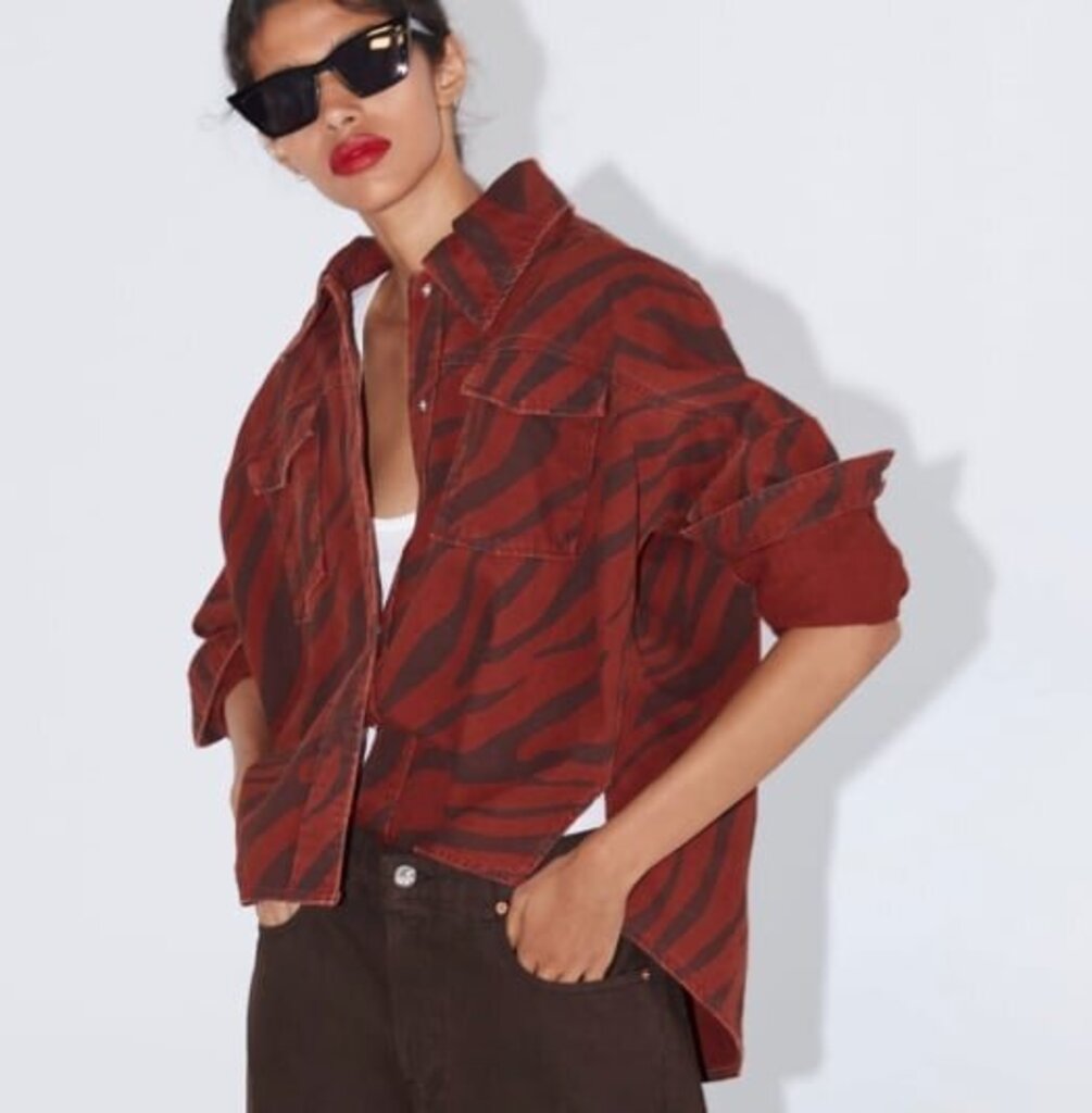 Zara Mod Zebra Print Cropped Jacket - Size Medium