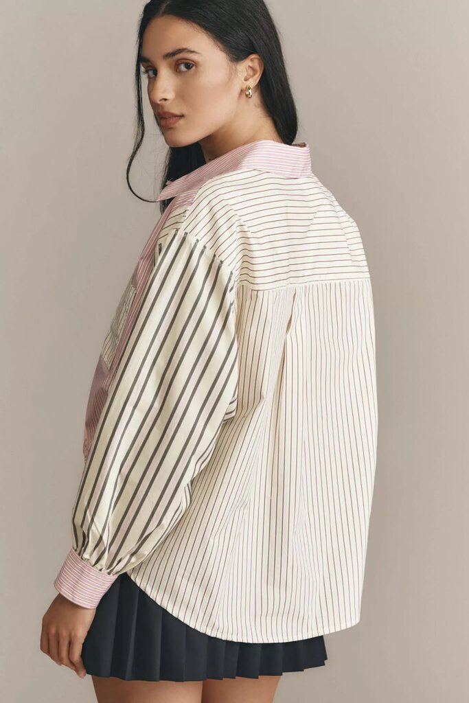 Anthropologie Drawstring Buttondown Top - Size XS