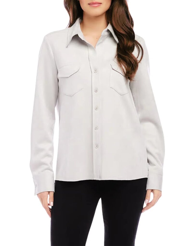 Karen Kane Faux Suede Shirt - Size XL