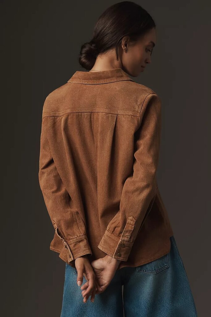 Forever That Girl Long-Sleeve Collared Popover - Size Medium