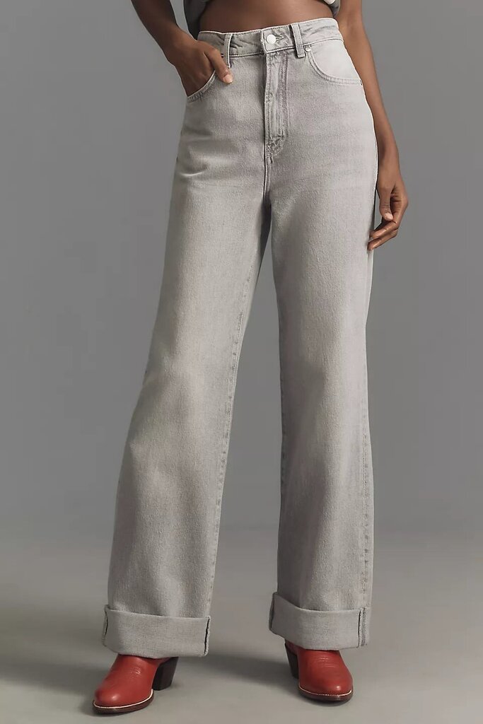 Pilcro High-Rise Wide-Leg Cuff Jeans - Size 29