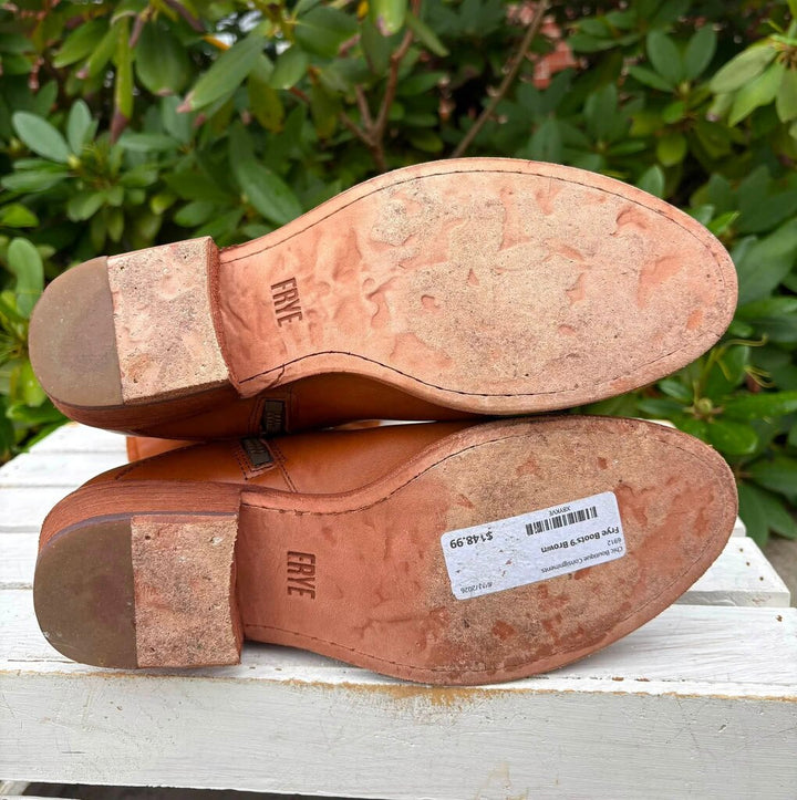 Frye Carson Indiana Leather Boots - Size 9