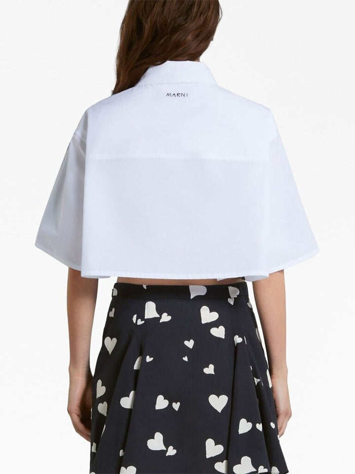 Marni Heart Print Crop Button Down Shirt - Size 38