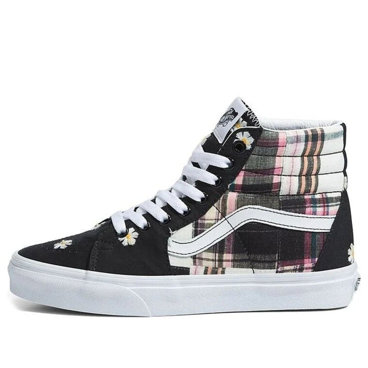 Vans Sk8 Hi Floral Plaid Patchwork Sneakers - Size 8