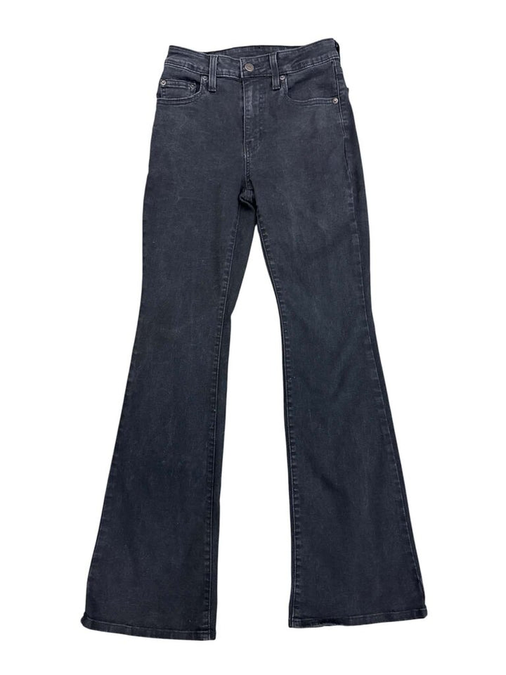 Levi's High Waisted Flare Leg Jeans In Black - Size 26