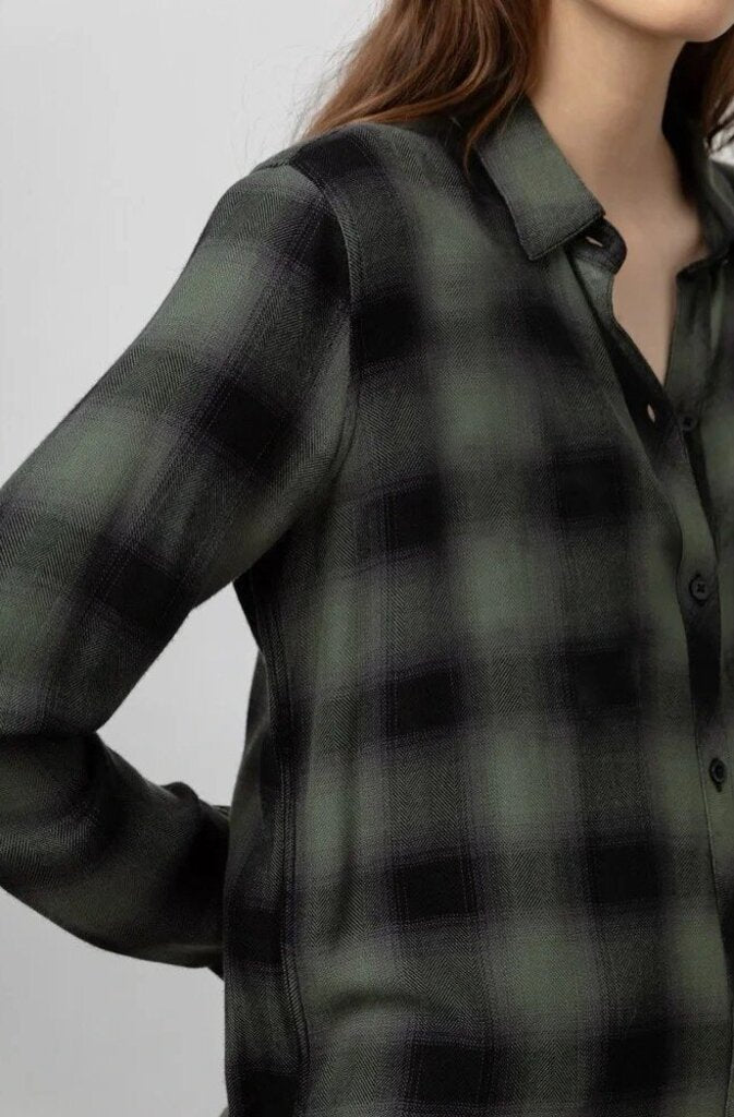Rails Hunter Button Up in Moss Ash - Size Small