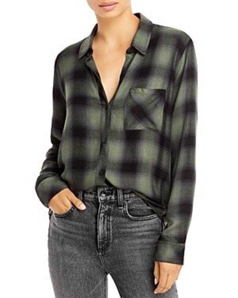 Rails Hunter Button Up in Moss Ash - Size Small