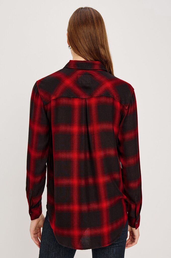 Rails Hunter Button Up in Diffused Cardinal Black - Size Small