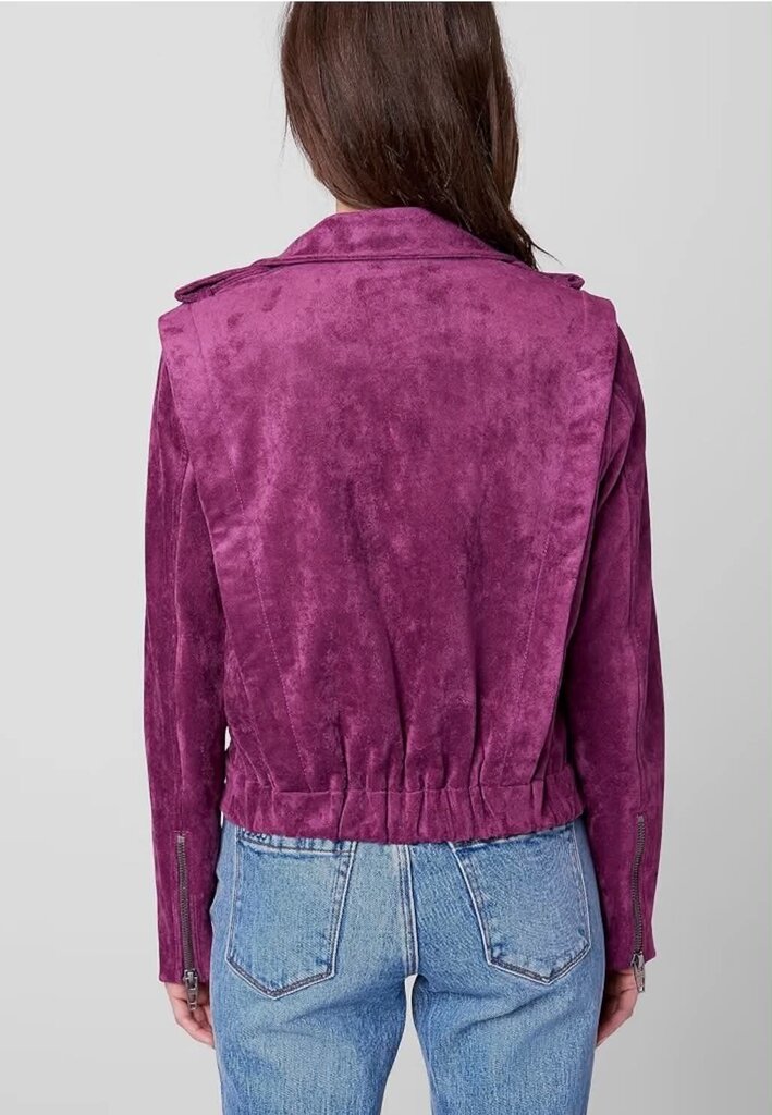 Blank NYC Belted Faux Suede Moto Jacket - Size Small