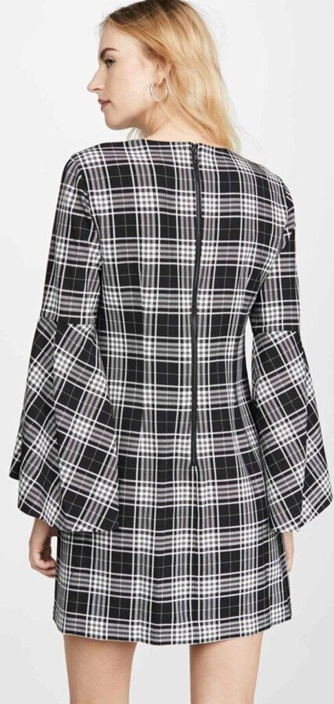 Alice + Olivia NWT Thym Checked Twill Mini Dress - Size 2 (Retails for $395)