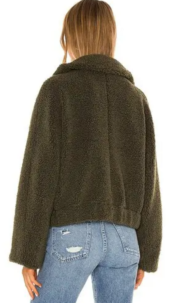 Free People Izzy Wrap Teddy Jacket In Oregano - Size Small (Retails for $148)
