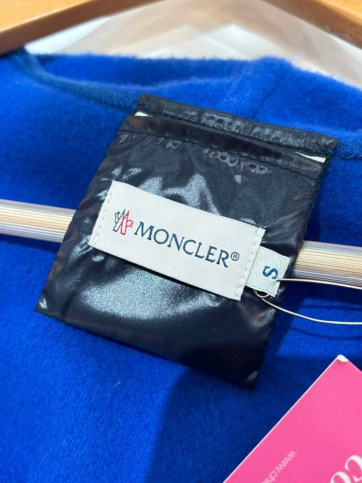 Moncler Mantella Fringed Shawl-Collar Quilted-Sleeve Wool Cape - Size Small