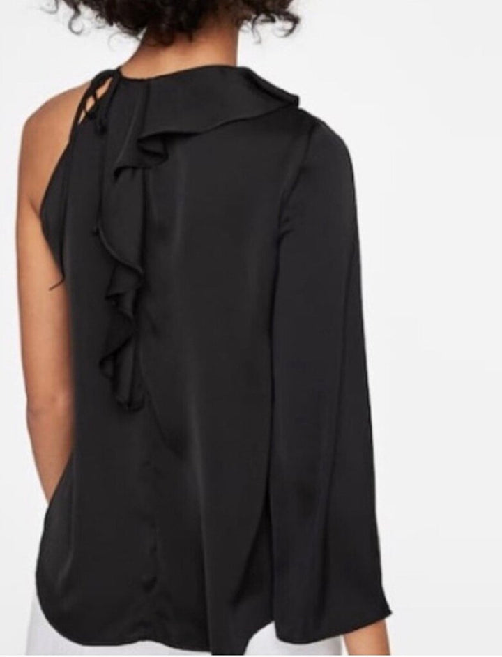 Zara One Sleeve Ruffled Top - Size Small