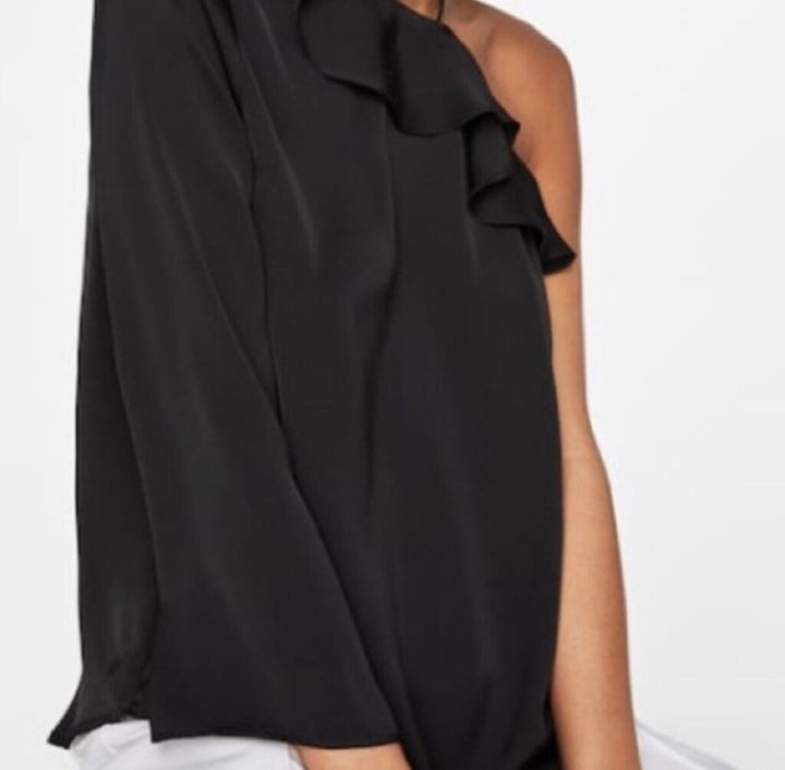 Zara One Sleeve Ruffled Top - Size Small
