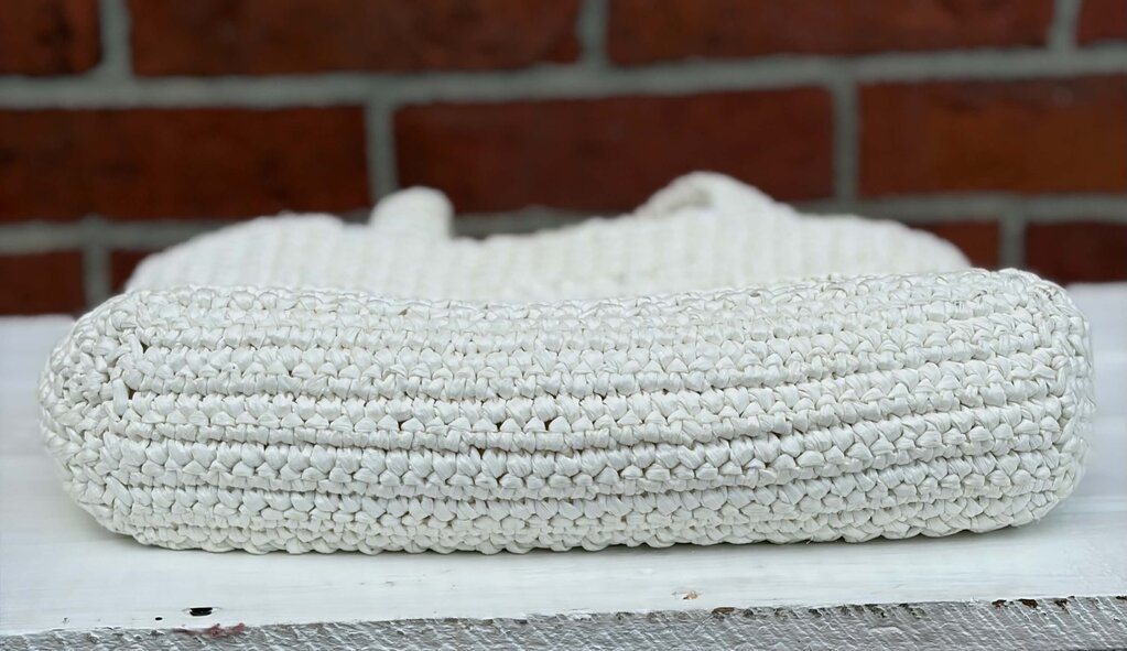 Prada Raffia NWT Crochet Small Tote Bag In White