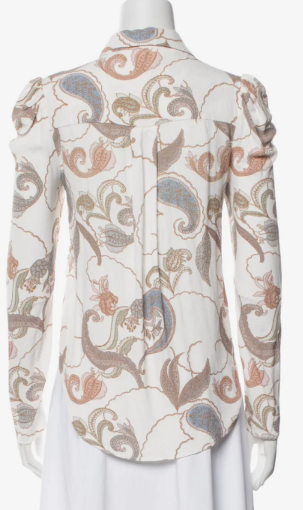 See By Chloe Paisley Print Button Up Blouse - Size 36
