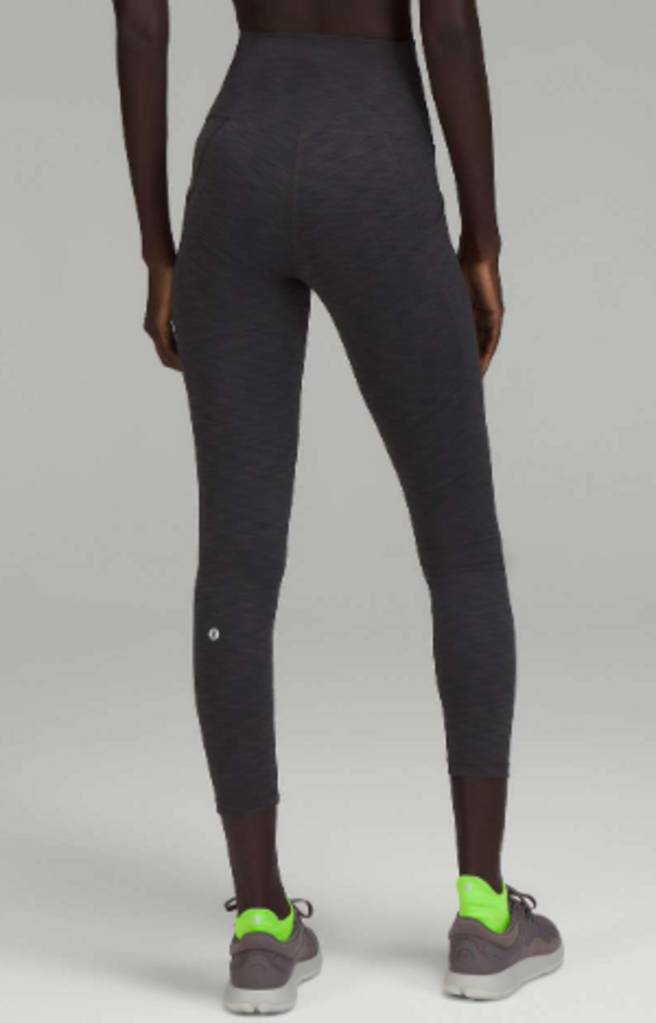 Lululemon Wunder Train High Rise Tight With Pockets 25" In Heathered Graphite Grey - Size 4 (Retails for $128)