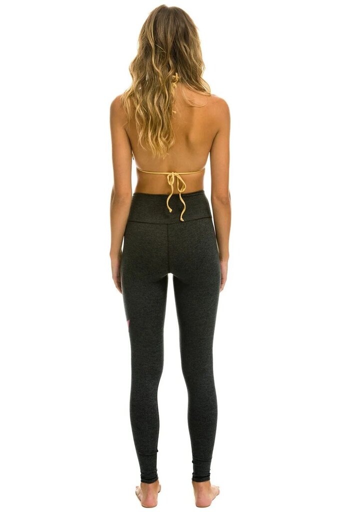 Aviator Nation Full Length High Rise Bolt Leggings in Charcoal/Neon Pink - Size Medium (Retails for $138)
