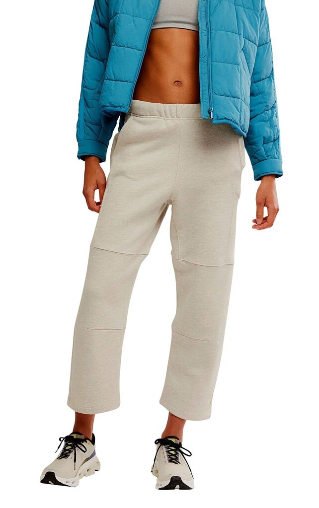Free People Top Score Barrel Pants in Heather Grey - Size Large