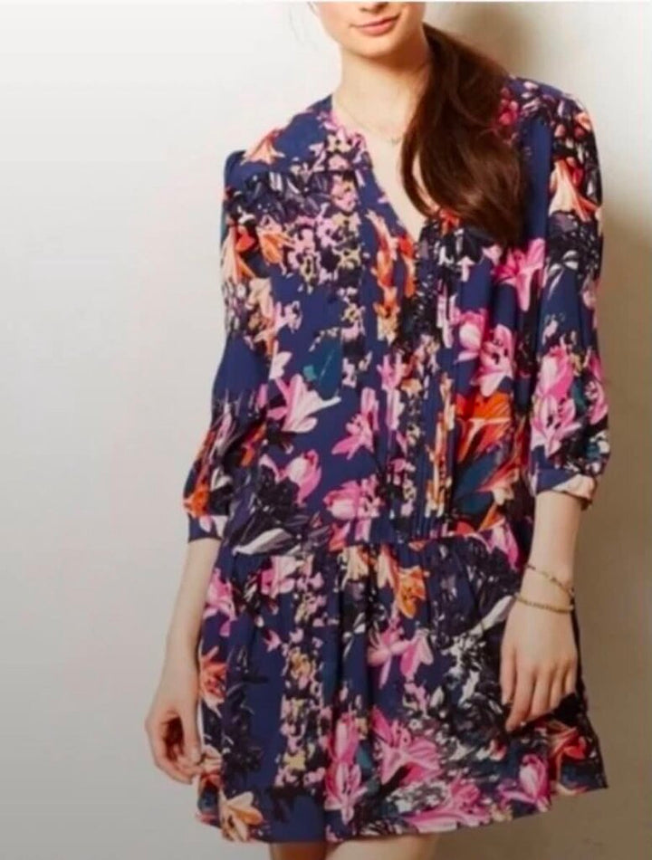 Maeve Caravane Floral Drop Waist Dress - Size Medium