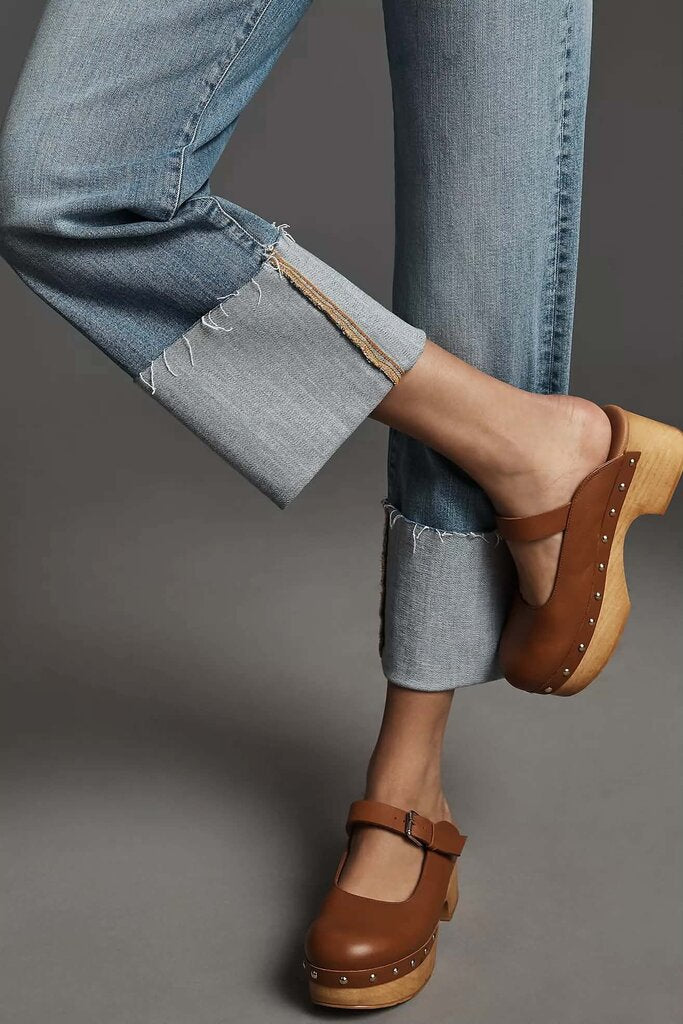 NWT Pilcro Scotty Cuffed High-Rise Straight-Leg Jeans - Size 28 (Retails $148)