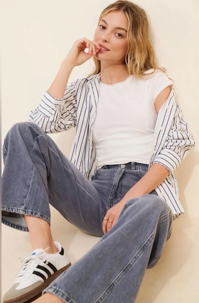 Free People We The Free Aster High Rise Straight Jeans In Gray - Size 29
