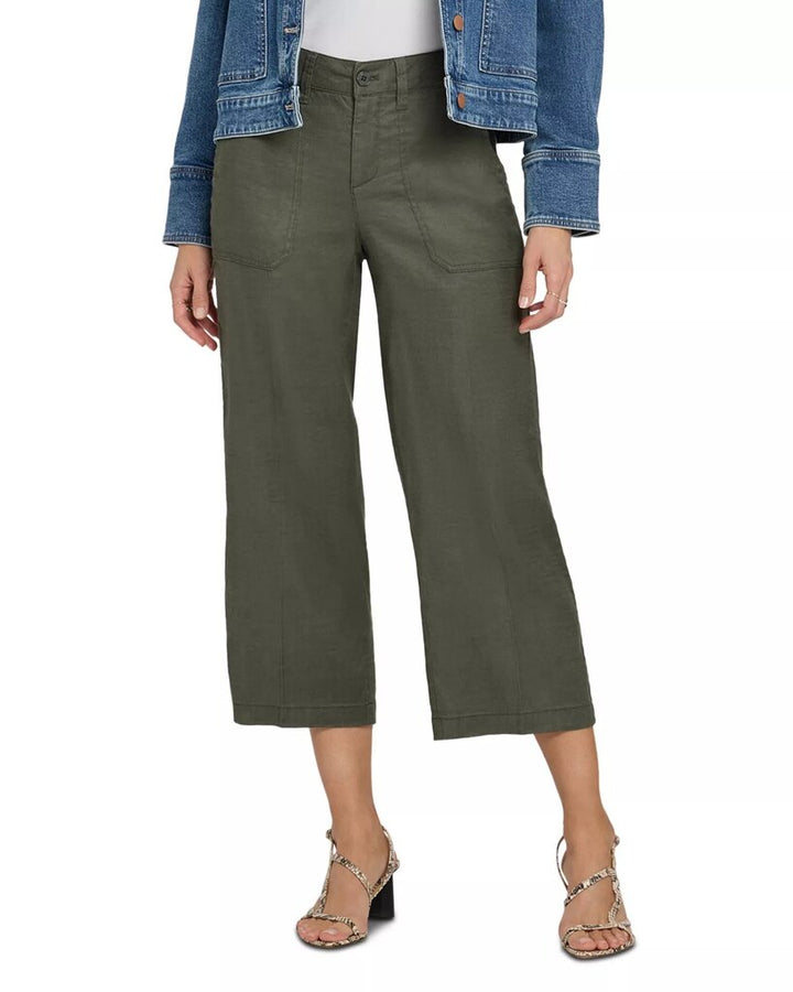 NYDJ Wide Leg Cargo Capri Pants in Desert Green - Size 4