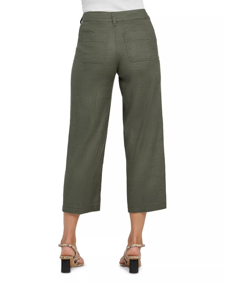 NYDJ Wide Leg Cargo Capri Pants in Desert Green - Size 4