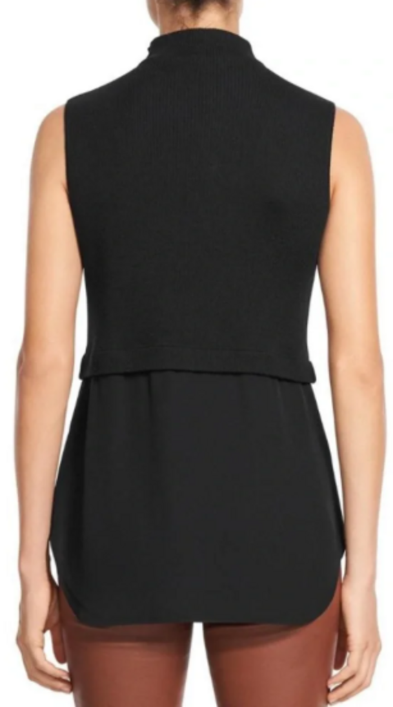 Theory Mock Neck Ribbed Knit Sweater Tank - Size Small