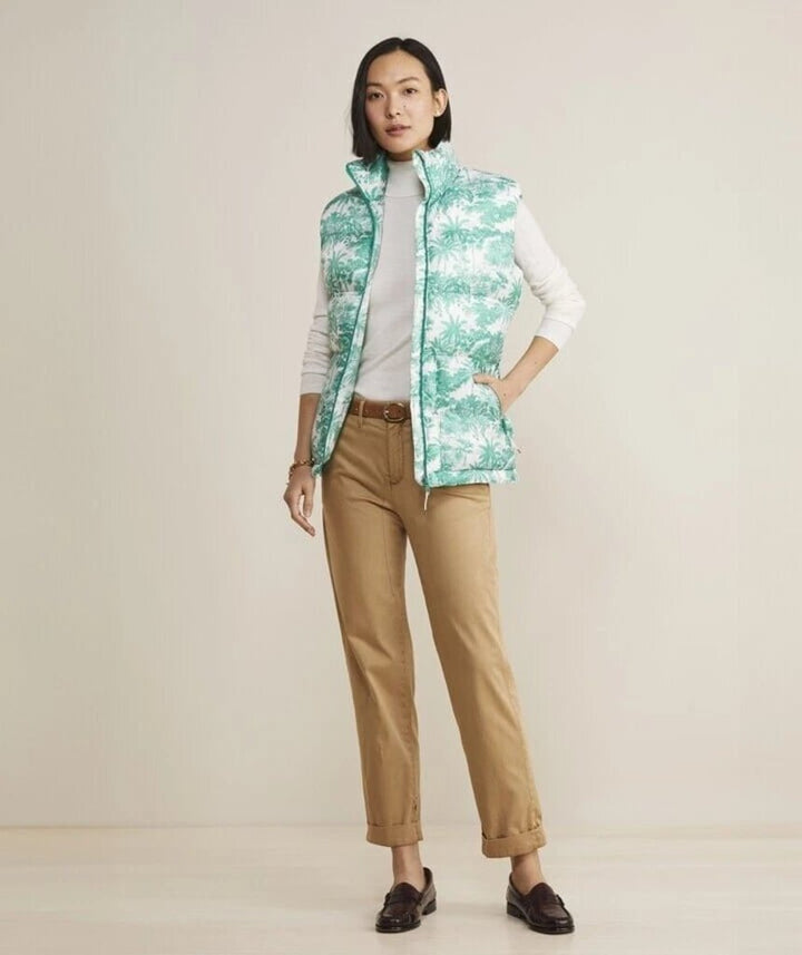 Vineyard Vines Oversized Printed Puffer Vest - Size Large(Retails $248)