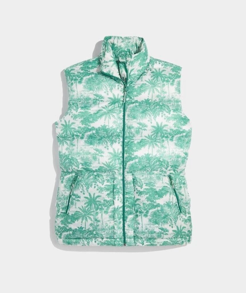 Vineyard Vines Oversized Printed Puffer Vest - Size Large(Retails $248)
