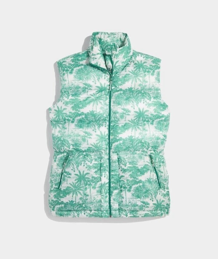 Vineyard Vines Oversized Printed Puffer Vest - Size Large(Retails $248)