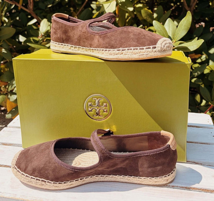 Tory Burch Suede Mary Jane Espadrilles - Size 9
