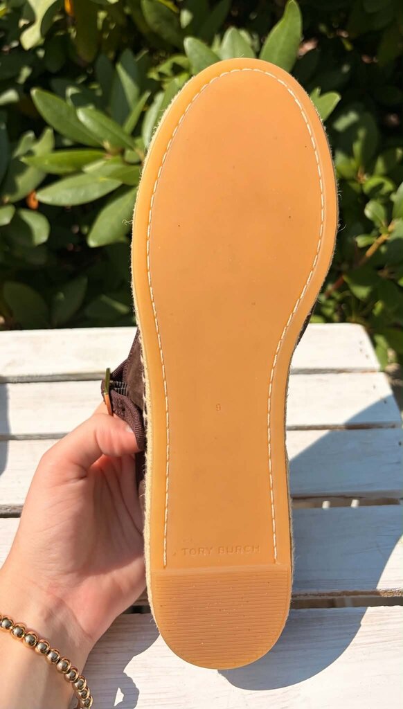 Tory Burch Suede Mary Jane Espadrilles - Size 9
