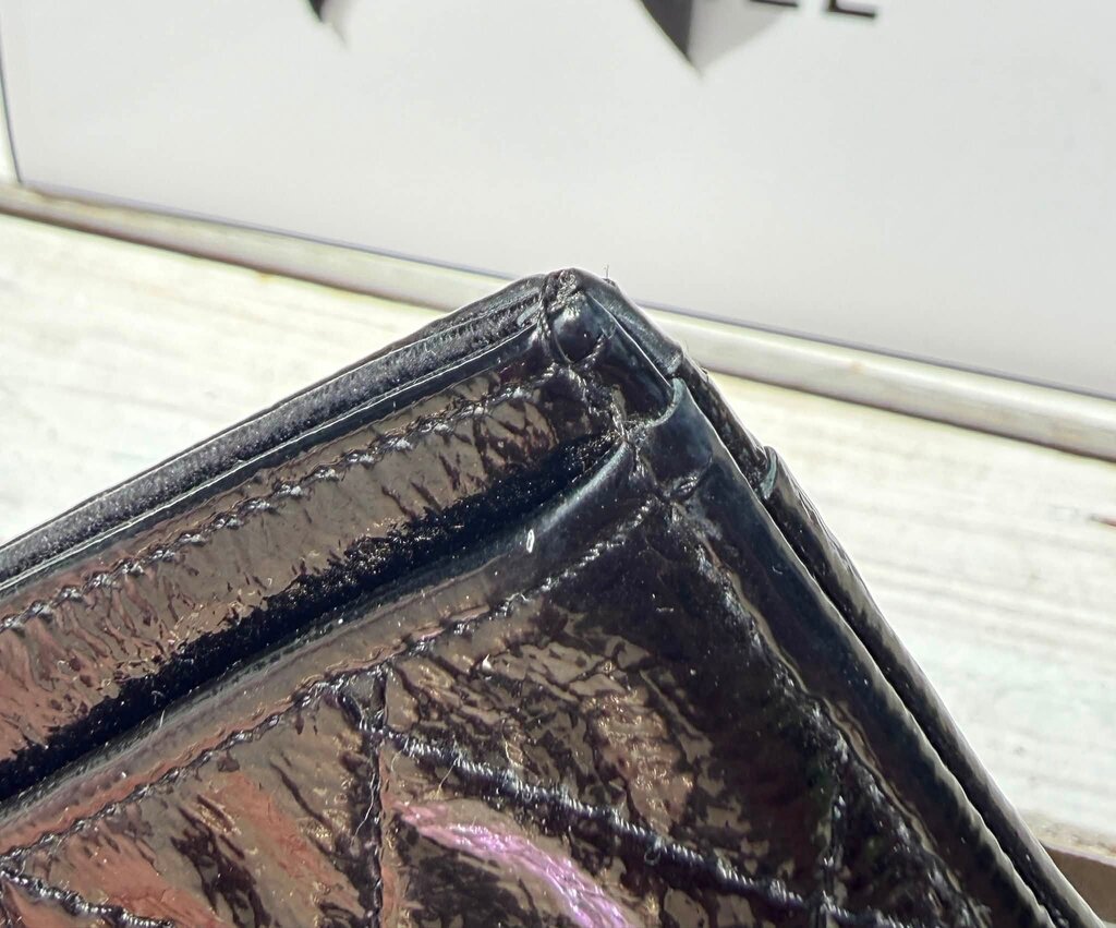 Chanel Patent Leather Quilted Card Holder