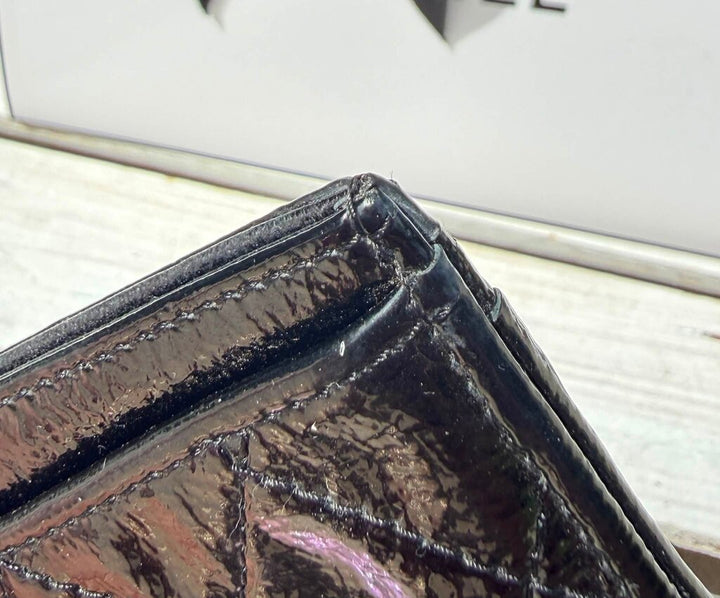 Chanel Patent Leather Quilted Card Holder