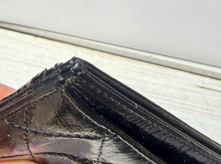 Chanel Patent Leather Quilted Card Holder