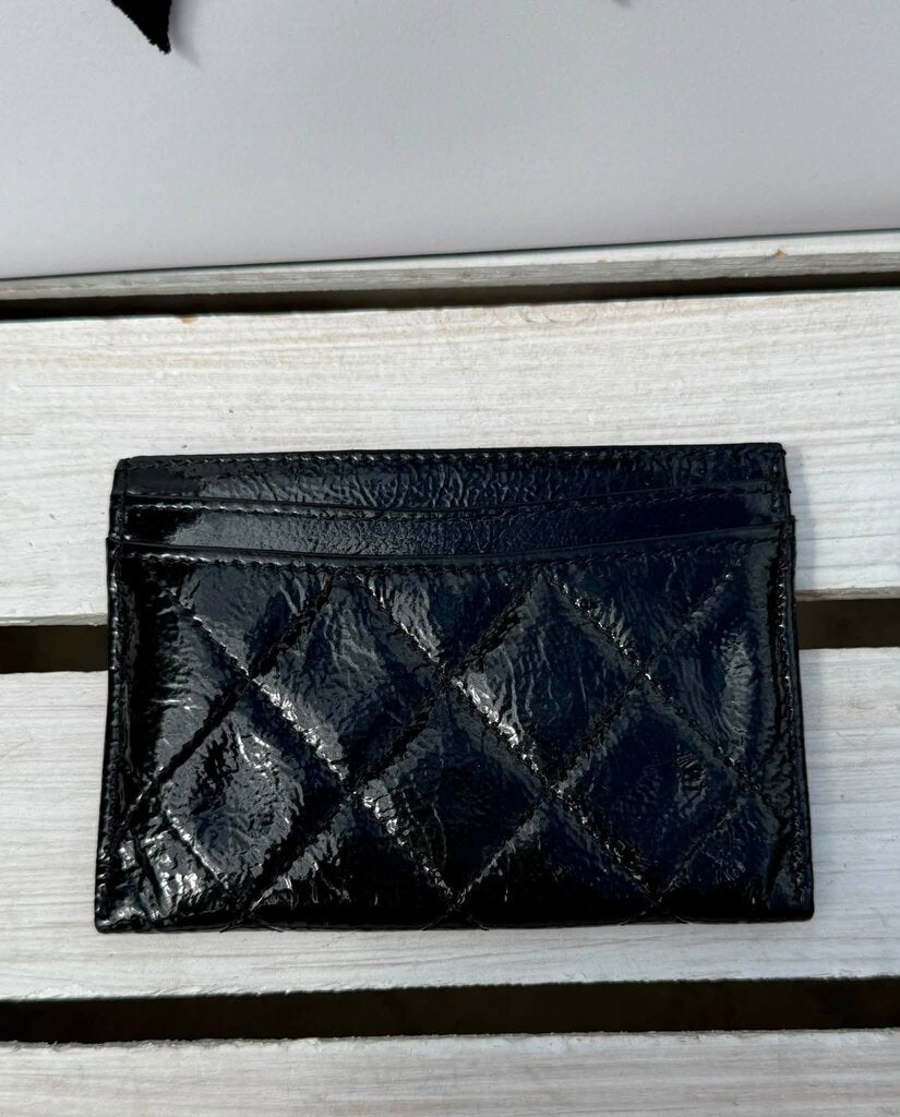Chanel Patent Leather Quilted Card Holder