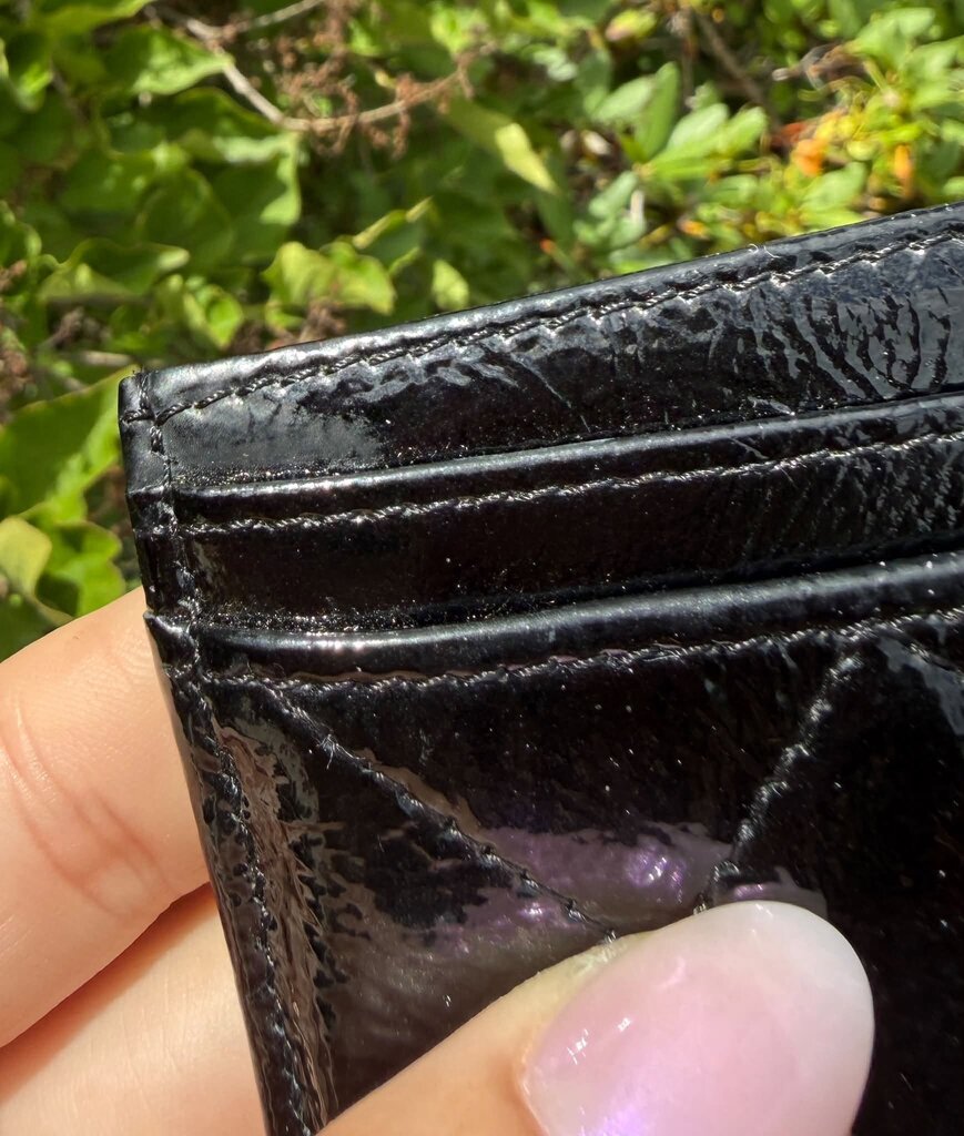 Chanel Patent Leather Quilted Card Holder