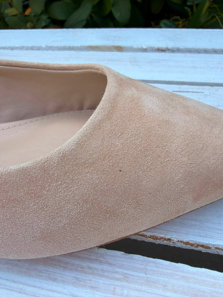 Sam Edelman Wanda Pointed Toe Flats In Cappuccino Suede - Size 8 (Retails For $100)