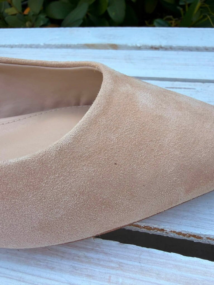 Sam Edelman Wanda Pointed Toe Flats In Cappuccino Suede - Size 8 (Retails For $100)