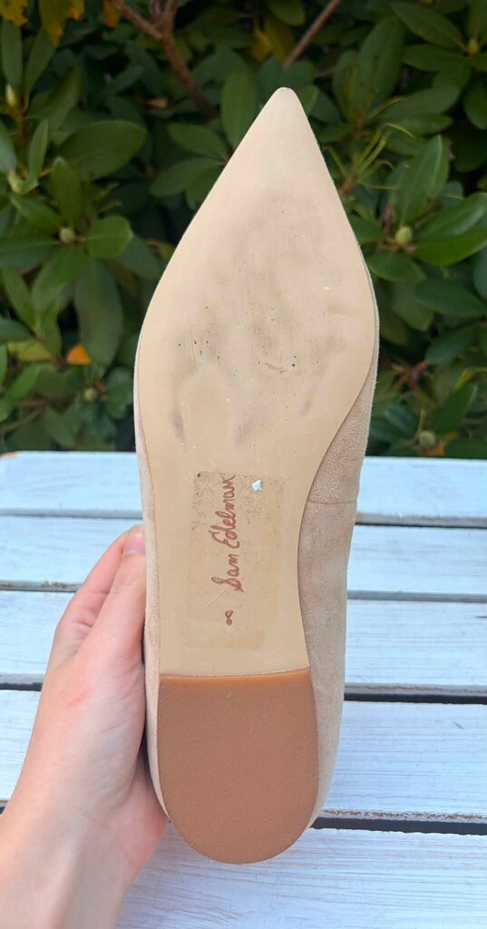 Sam Edelman Wanda Pointed Toe Flats In Cappuccino Suede - Size 8 (Retails For $100)