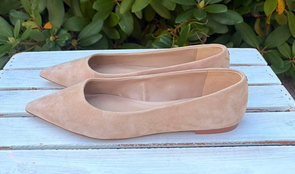 Sam Edelman Wanda Pointed Toe Flats In Cappuccino Suede - Size 8 (Retails For $100)